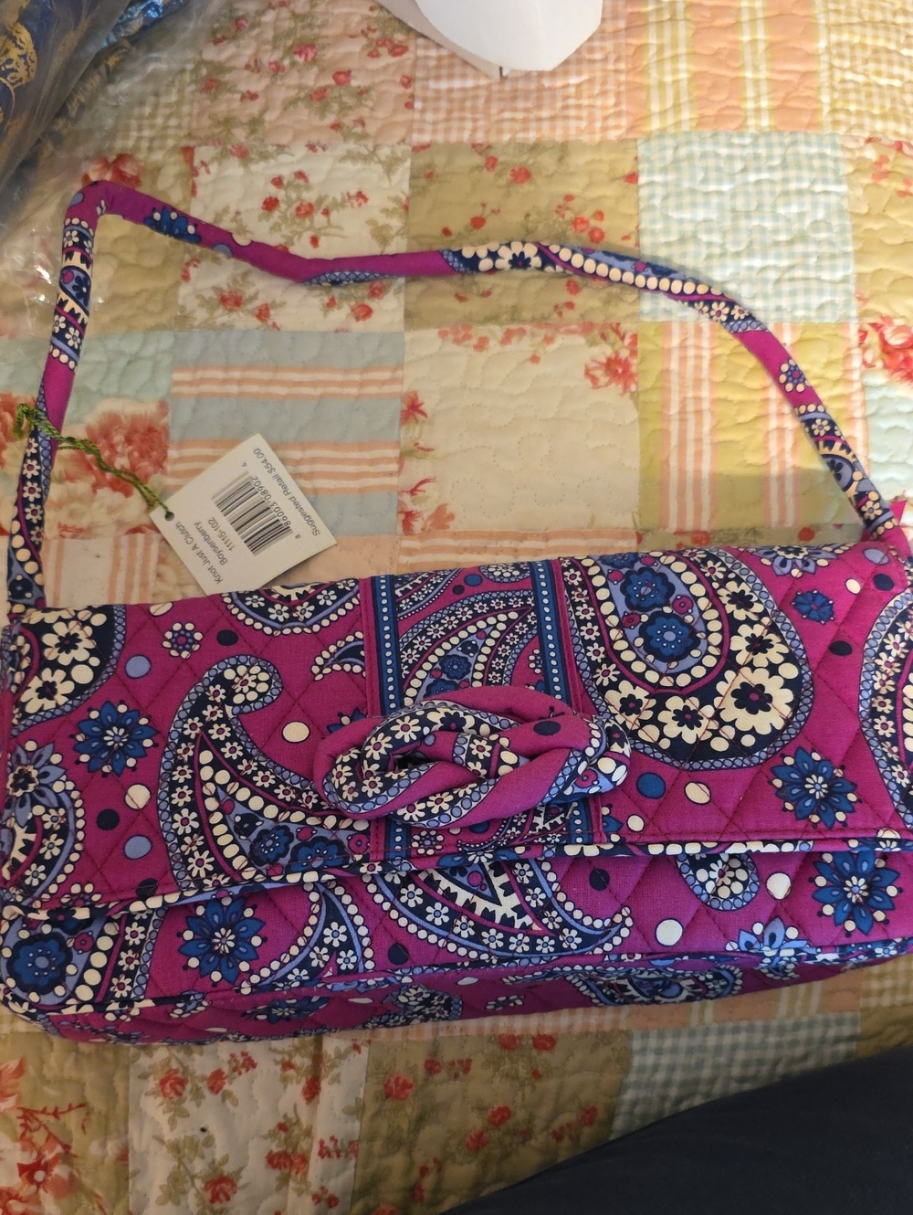 Vera Bradley NWT Quilted Paisley Shoulder Bag in Boysenberry